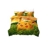 (Single-135*200, 8) Pokémon Cartoon Bedding Single Double Quilt Cover 3D Cartoon
