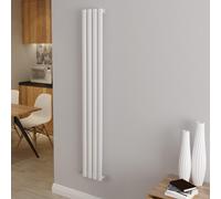 (Single 1600x236mm, White) Designer Oval Column Radiator Central Heating