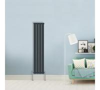 (Single-1600x272 mm) NRG Flat Panel Column Designer Radiator Heater Central Heating Rads Anthracite