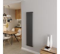 (Single 1600x354mm, Anthracite) Designer Oval Column Radiator Central Heating