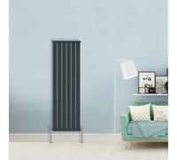 (Single-1600x408 mm) NRG Flat Panel Column Designer Radiator Heater Central Heating Rads Anthracite