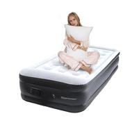 (Single(196 x 95 x 46cm)) Inflatable Air Mattress Air Bed with Built-in Electric Pump Double Blow Up Mattress with Integrated Pillow & Storage Bag for Home Portable Camping