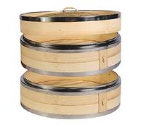 Single 2 With Steamer Liners For Dumplings Dim Sum Bao Bun Vegetables Rice Meat And Fish Kitchen Cooking Steamer Basket