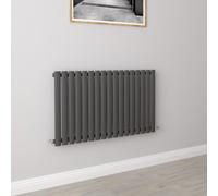 (Single 600x1003mm, Anthracite) Designer Oval Column Radiator Central Heating