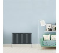 (Single-600x1020 mm) NRG Flat Panel Column Designer Radiator Heater Central Heating Rads Anthracite