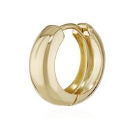 Single 8K 333 yellow Huggie earring 15 x 5.1mm mirror polished round