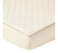 Organic 300 TC Luxury Quilted Deep Fitted Mattress Protector Homescapes Cream Single