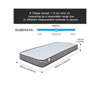 (SINGLE 90 x 190cm) Good Nite Mattress Spring Mattress Memory Foam Mattress with Soft Fabric Fire Resistant 7 in Deep 4 Different Size
