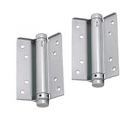 Single Action Spring Hinge, 125mm 5" Silver Lacquered, Pair Self-Closing One-Way Door Hinges, Heavy-Duty Corrosion-Resistant with Fixings