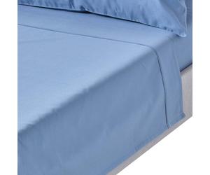 (Single, Airforce Blue) 1000 Thread Count Egyptian Cotton Flat Sheet Luxury Bed Sheet