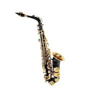 Single Alto Saxophone in Eb For Adult Beginners Brass Flat Key Black and Gold Beginner Saxophone