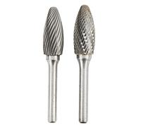 Single and Double Cut Carbide Burrs Rotary Files, 14mm Cutter Dia 6mm Shank, Multipurpose Carbide Burr Set for Metalwork Wood Carving Grinding with Die Grinder