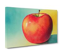 Single Apple Fruit Vol.1 Canvas Print | Gallery Wrapped 30mm Frame Wall Art | 30x20 inches | Ready to Hang | Contemporary Still Life Picture | Living Room Bedroom Lounge Office