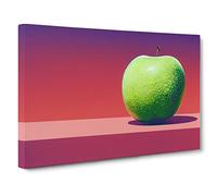 Single Apple Fruit Vol.3 Canvas Print | Gallery Wrapped 30mm Frame Wall Art | 30x20 inches | Ready to Hang | Contemporary Still Life Picture | Living Room Bedroom Lounge Office