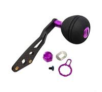 Single arm carbon fiber handle with EVA knobs for For DAIWA and casting reels, includes complete mounting hardware set locking plate, nut, screw and gasket, 1 set (right hand type Purple)