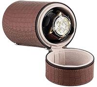 Single Automatic Watch Winder Leather Watch Case with Quiet Motor, 3 Rotation Mode Settings, Suitable for Men’s and Ladies Wrist Watch New Year Gift-Brown