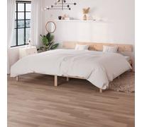 Single Bed Frame Brown Solid Pine 90x200 cm Headboard Heavy Wooden 206x95x70 cm [EEK: A]