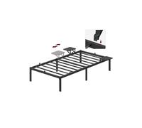 Single Bed Frame for 90 x 190 cm Mattresses Ink Black