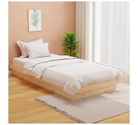 Single Bed Frame Robust Solid Pine Natural 90x190 cm Slatted Base Easy Assembly