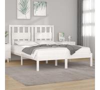 Single Bed Frame Solid Pine Wood White 2FT6 Small Single 75x190cm Rustic Hdbrd.