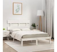 Single Bed Frame Solid Pine Wood White 75x190cm Small Single 195.5x80.5x31cm HB
