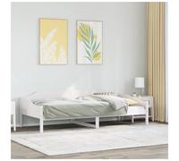 Single Bed Frame Solid Pine Wood White 80x200cm Plywood Slats Modern Minimalist.