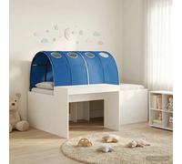 Single Bed Frame White Blue Engineered Wood 80x200cm Space-Saving Tunnel Indoor