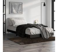 Single Bed Frame without Mattress Black 90x200 cm Engineered Wood