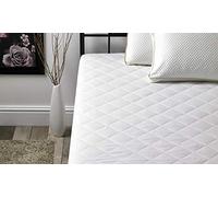 SINGLE BED/MADE IN UK/Super-soft Luxury Diamond Quilted Mattress Protector Anti-allergy & Reversible with 30cm Elasticated Skirt