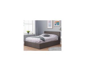 Single Beda Fabric Ottoman-Grey