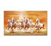 Single Bedside Abstract Horse Racing White Horse Canvas Wall Art Mural for Living Room, Study Room and Bedroom Decoration - 40x70cm Frameless Print