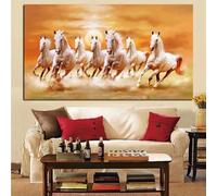 Single Bedside Canvas Mural Featuring Abstract Horse Racing White Horse Art for Wall Decoration in Living Room Bedroom and Study Spaces