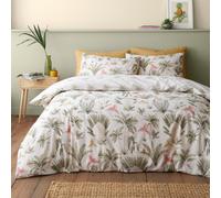(Single, Beige) Catherine Lansfield Paradiso Palm Duvet Cover Set Leaf Bedding Bed Set Natural