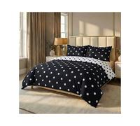 (Single, Black and White Dotted) Imperial Rooms Polka Dot Duvet Cover Set Reversible Quilt Cover Set with Pillowcases Single Double King Sizes