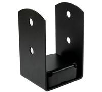 Single Black Down Post Pergola Post Support With A Spacer - Pergola Post Bracket - Post Ground Anchor - Fence Post Bracket - 71mm