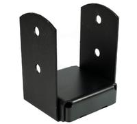 Single Black Down Post Pergola Post Support With A Spacer - Pergola Post Bracket - Post Ground Anchor - Fence Post Bracket - 91mm