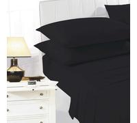 K Collection Percale Percale Fitted Sheet Black (Single)