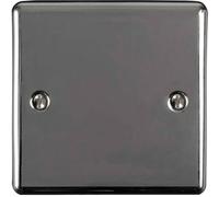 Single BLACK NICKEL Blanking Chassis Plate Round Edged Wall Box Hole Cover Cap