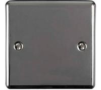 Single Black Nickel Blanking Chassis Plate Round Edged Wall Box Hole Cover Cap