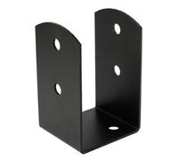 Single Black U Shape Bolt Down Pergola Post Support - Pergola Post Bracket - Post Ground Anchor - Fence Post Bracket - 61mm