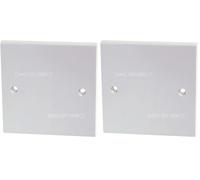 Single Blanking Plate Cover for Electrical Sockets by Dencon (Pack of 2)