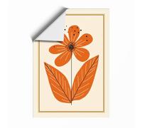 Single Bloom in Burnt Orange Botanical Unframed Wall Art Print A4 (29.7×21cm), Wall Decor for Living Room, Bedroom, Office & Home, Art Gift