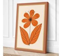 Single Bloom in Burnt Orange Canvas Wall Art Print 24x16 Inch