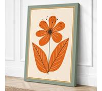 Single Bloom in Burnt Orange Canvas Wall Art Print 30x20 Inch