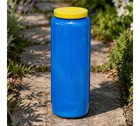 Single Blue 9 Days (216 Hours) Long Burning Candle, Fire-Resistant Plastic Casing, Continuous Burn Candles for Church, Altar & Religious Ceremonies, Safe for Use Candle
