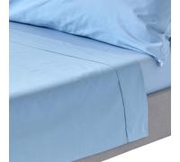 (Single, Blue) Egyptian Cotton Flat Sheet 200 Thread Count Bed Sheet