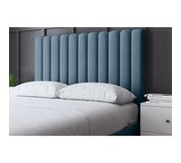 (Single, Blue) Evangeline Panel Upholstered Bed with Ottoman