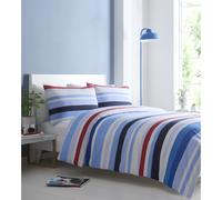 (Single, Blue) Portfolio Living Simply Stripes Duvet Cover Set Bedding Set