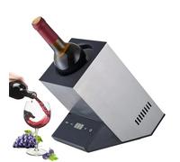 Single Bottle Wine Cooler, Electric Wine Bottle Chiller with LCD Display, Temp 5℃-18℃ Adjustable and Fit Single 750ml Wine Bottle, Durable Brushed Metal Inner Barrel, for Home, Car, Parties