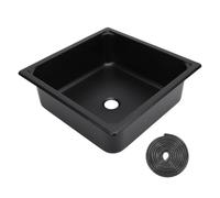 Single Bowl Bar Sink 13.8 X 13.8 X 4.7in Square Stainless Steel Kitchen Sink with 40mm Drain Hole for Caravan Food Truck Boat (Black Spraying Plastics)